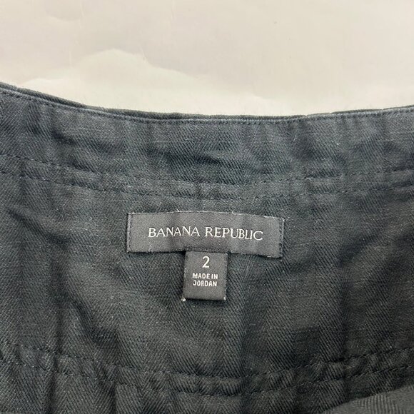 Banana Republic Black Canvas Ultra High Rise Wide Leg Side Zip Trouser Pant 2 - Picture 3 of 7